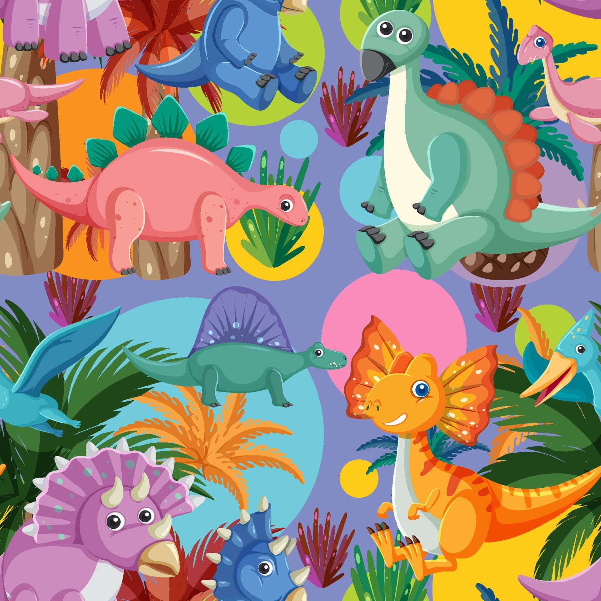Bright Color Dino Vinyl