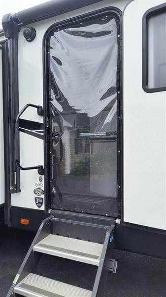 Clear Vinyl used as door panel on RV