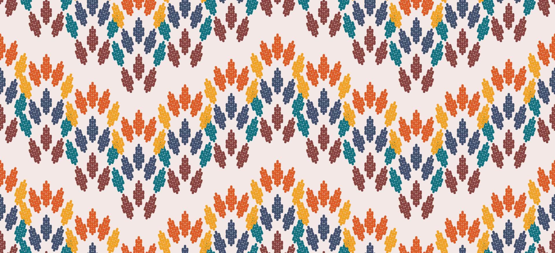 Orange & Blue Chevron Vinyl