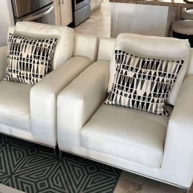 Marine Vinyl reupholstered Chairs