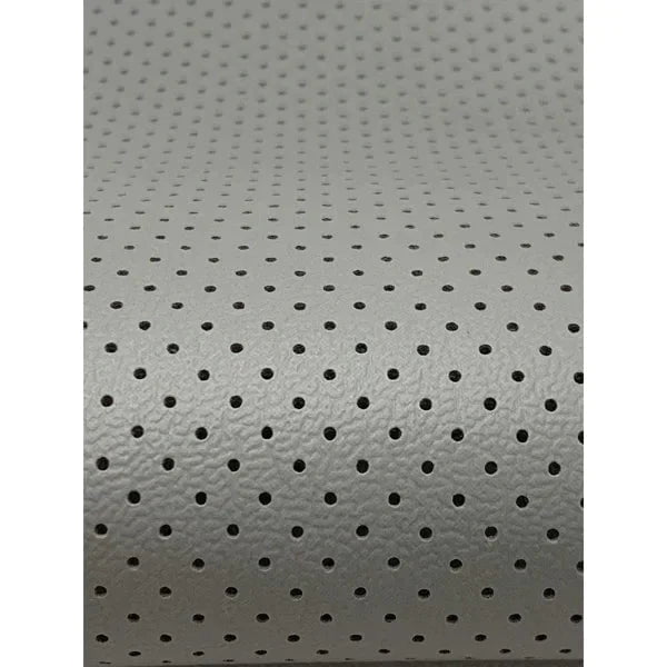 Upholstery Perforated Dotted Light Gray Vinyl