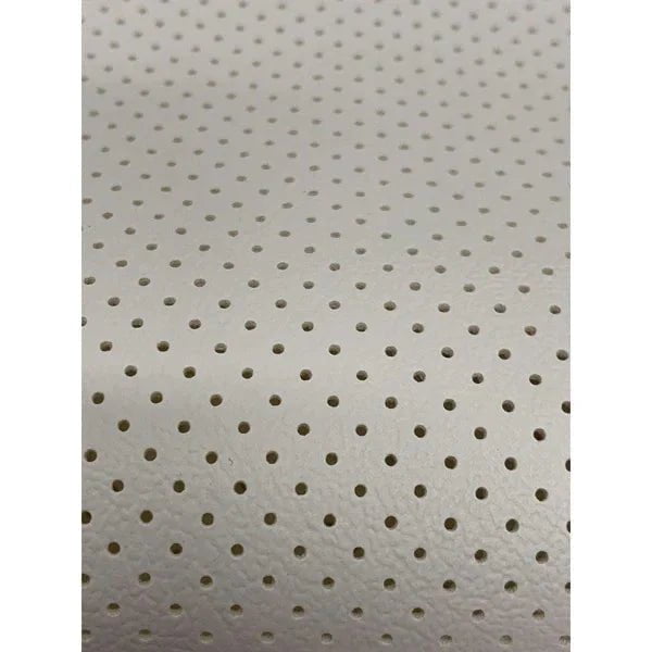 Upholstery Perforated Dotted Off White Vinyl
