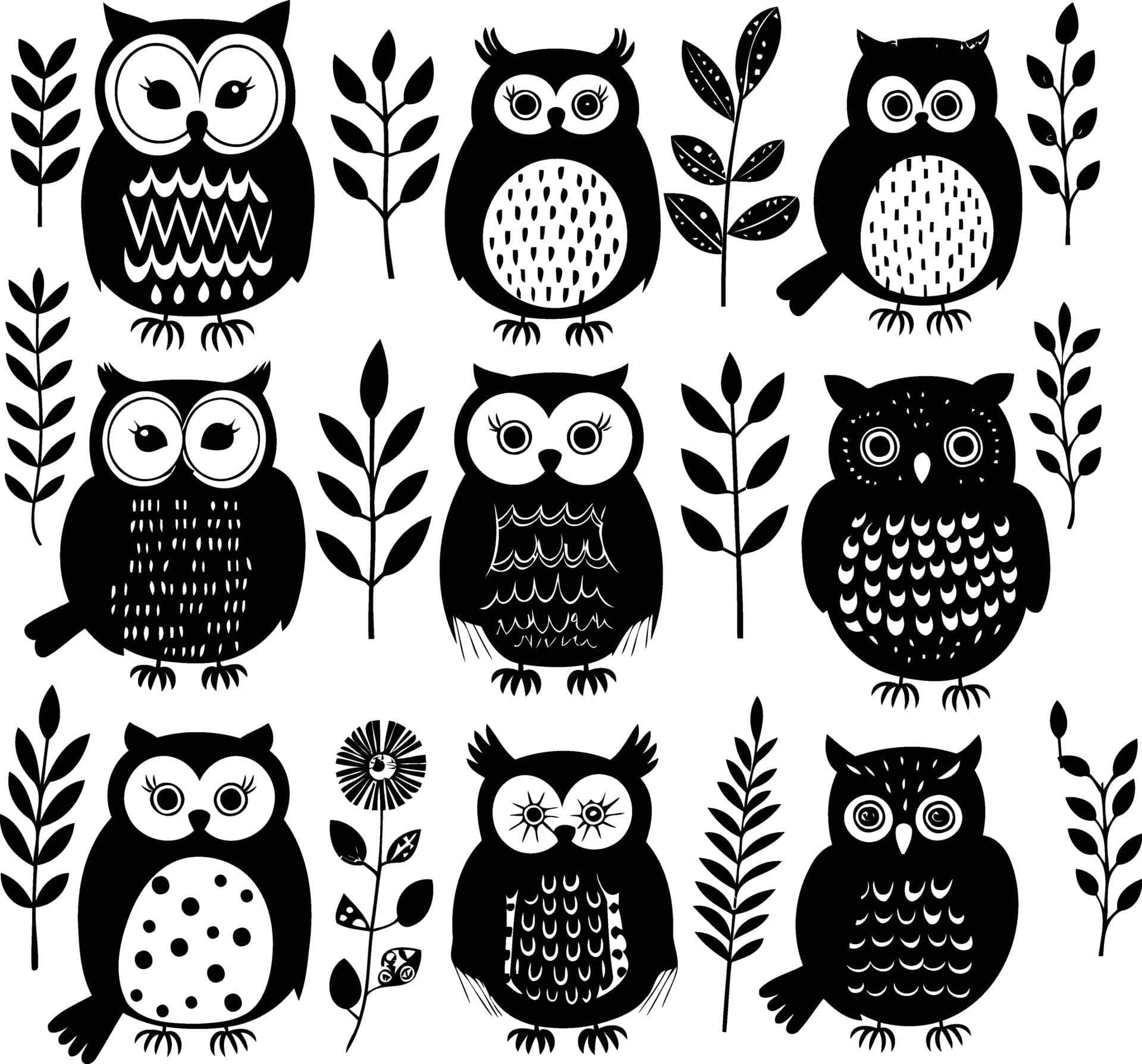 Black & White Owls Vinyl