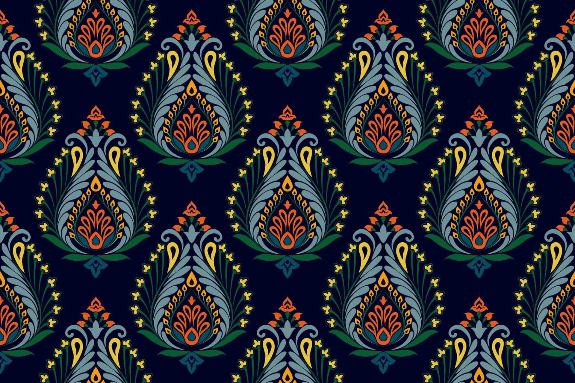 Blue & Green Paisley Vinyl