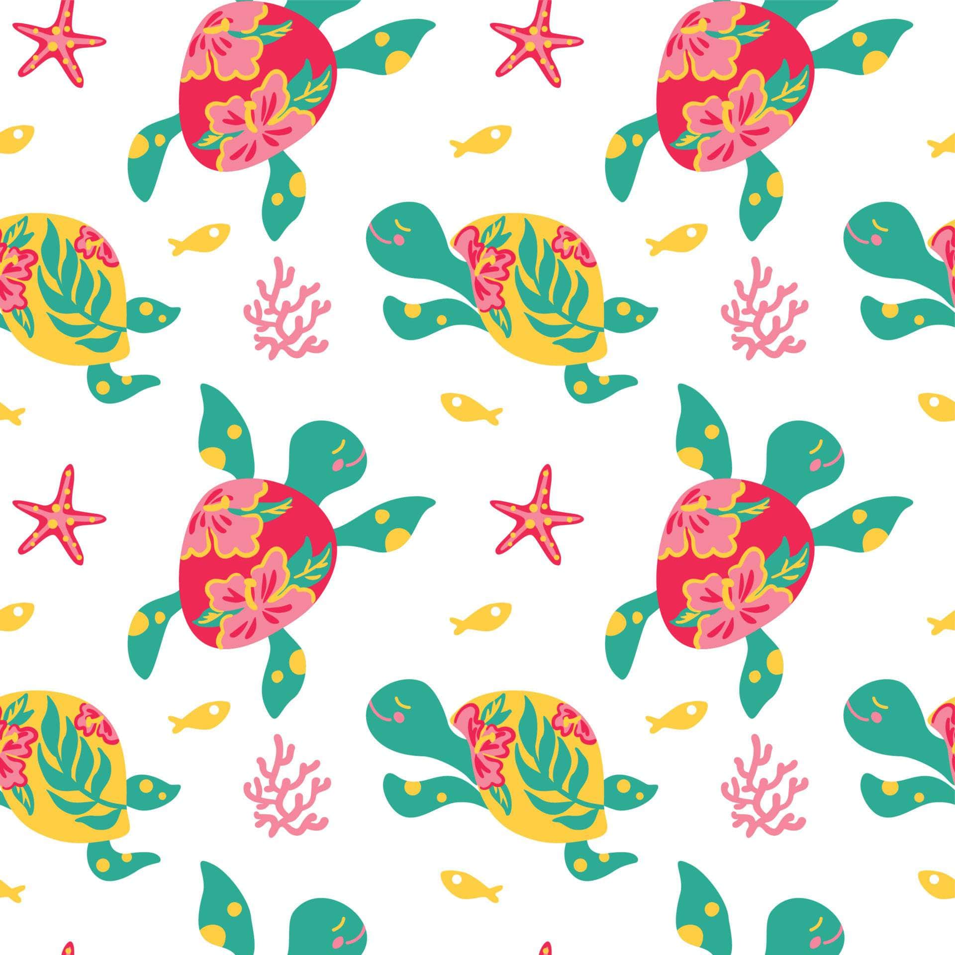 Floral Turtle Vinyl