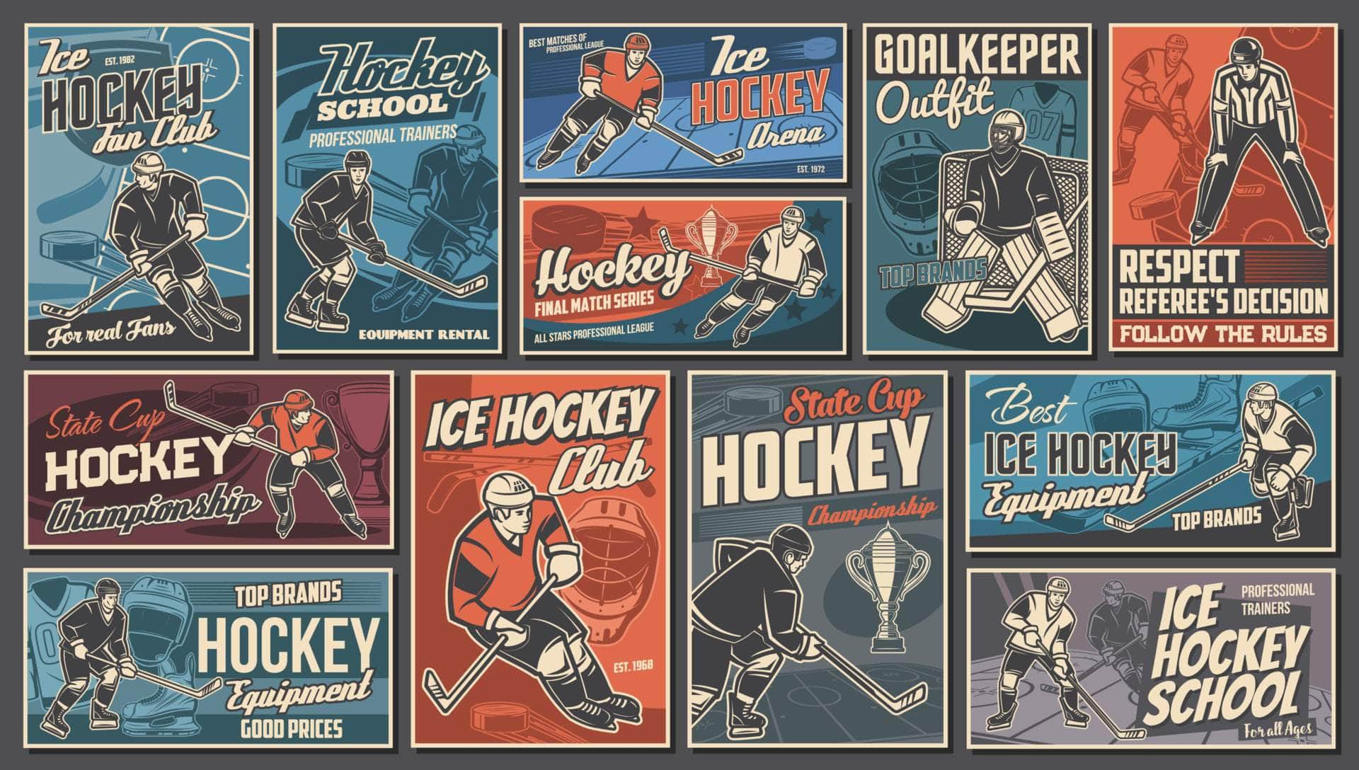 Hockey Vintage Banner Vinyl