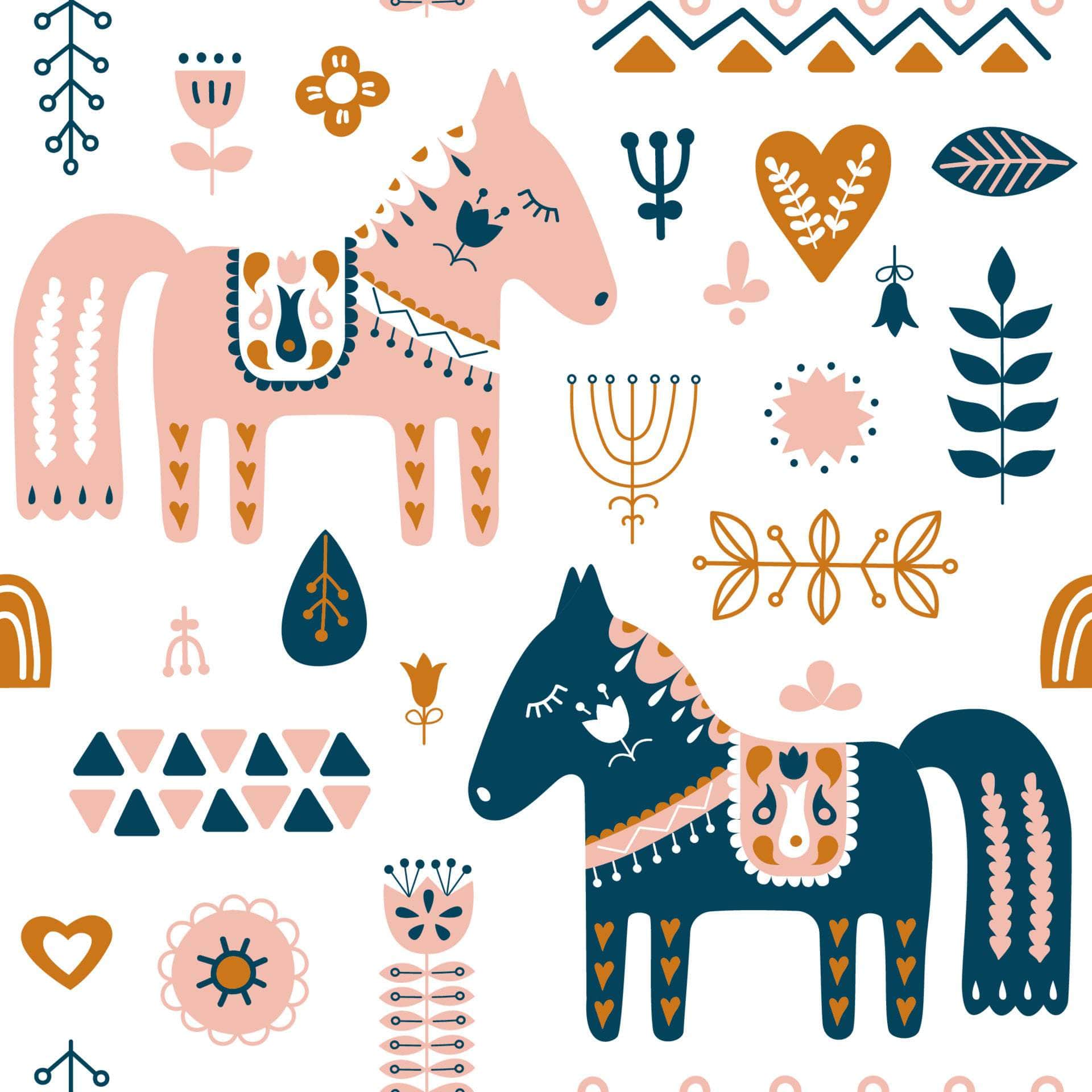 Pink & Blue Horse Vinyl