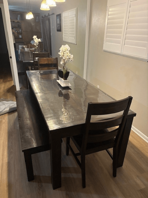 Table with Clear Vinyl Cover