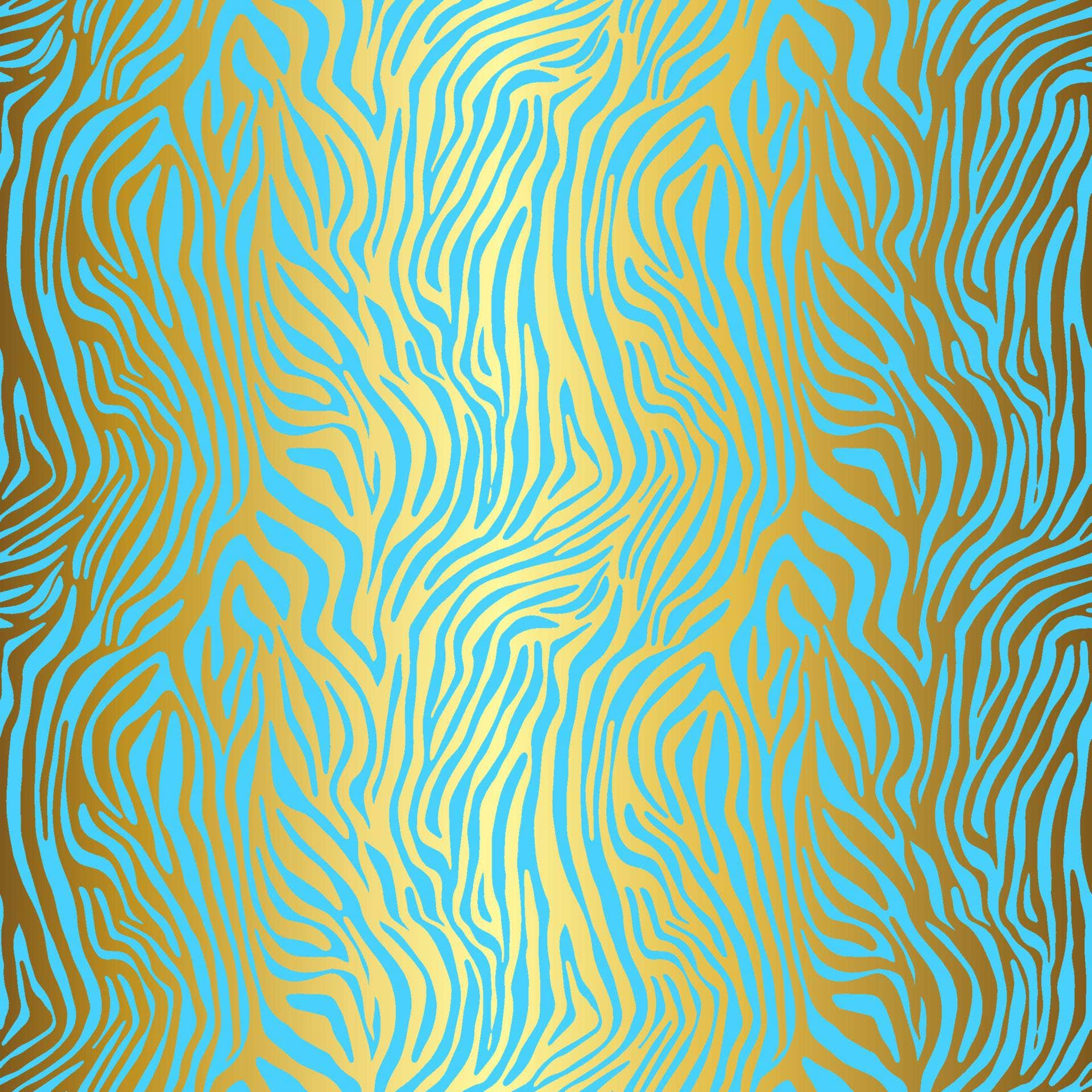 Zebra Animal Print (Gold & Aqua) Vinyl