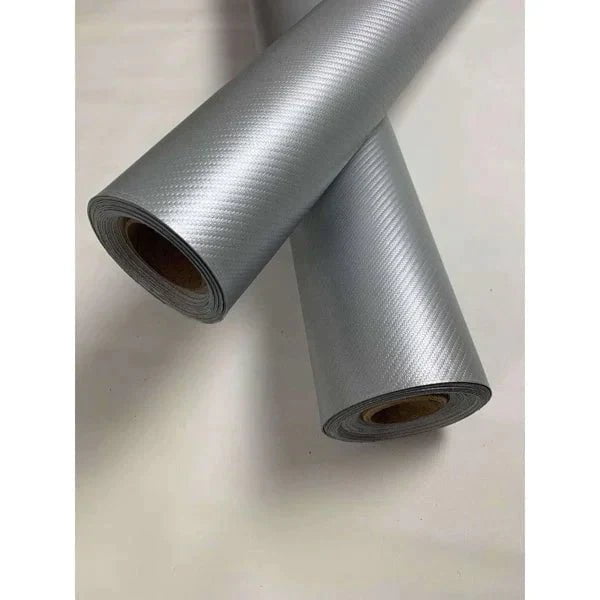 Upholstery Carbon Fiber Silver Vinyl 